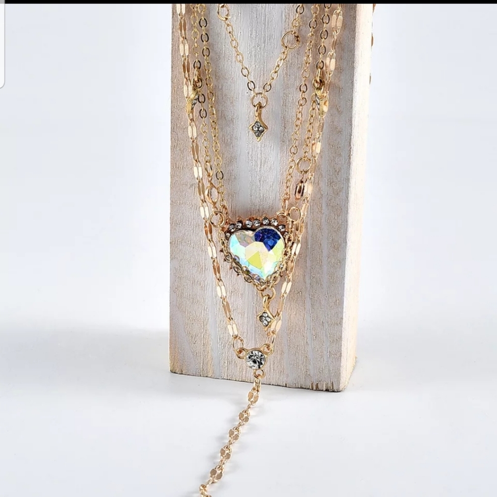 *Sasha* Layered Heart Necklace - Picture 6 of 7